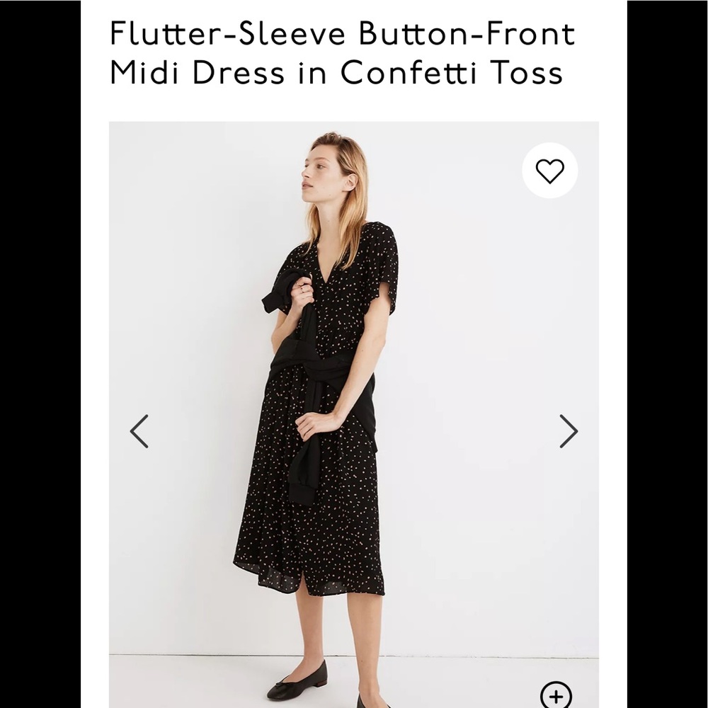 Madewell Flutter-Sleeve Button-Front Midi Dress MC363